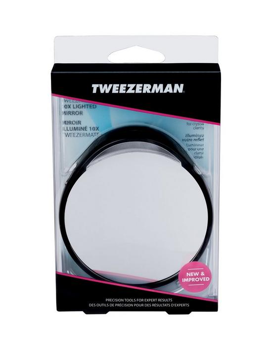 stillFront image of tweezerman-tweezermate-10x-lighted-mirror