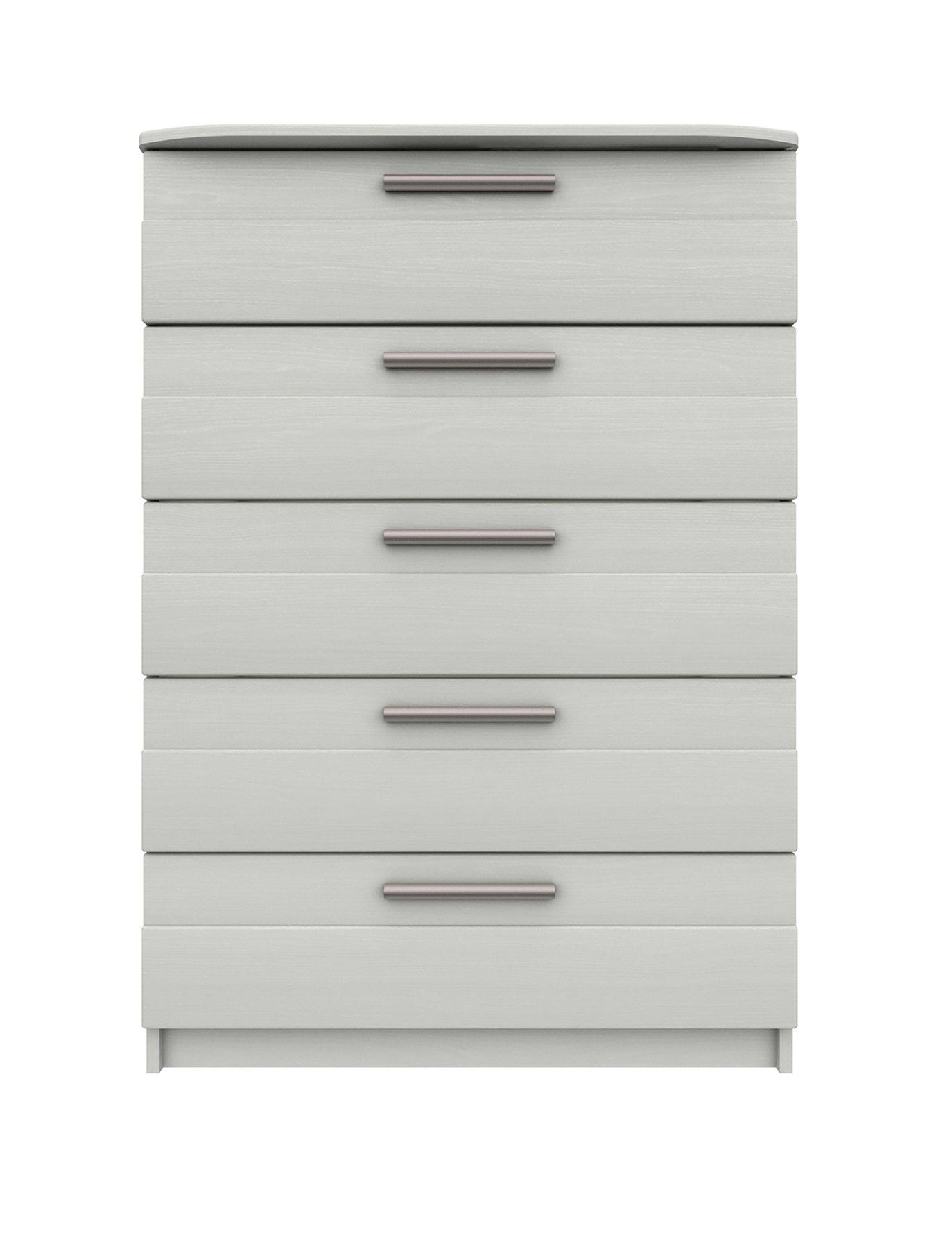 Ready built chest on sale of drawers white