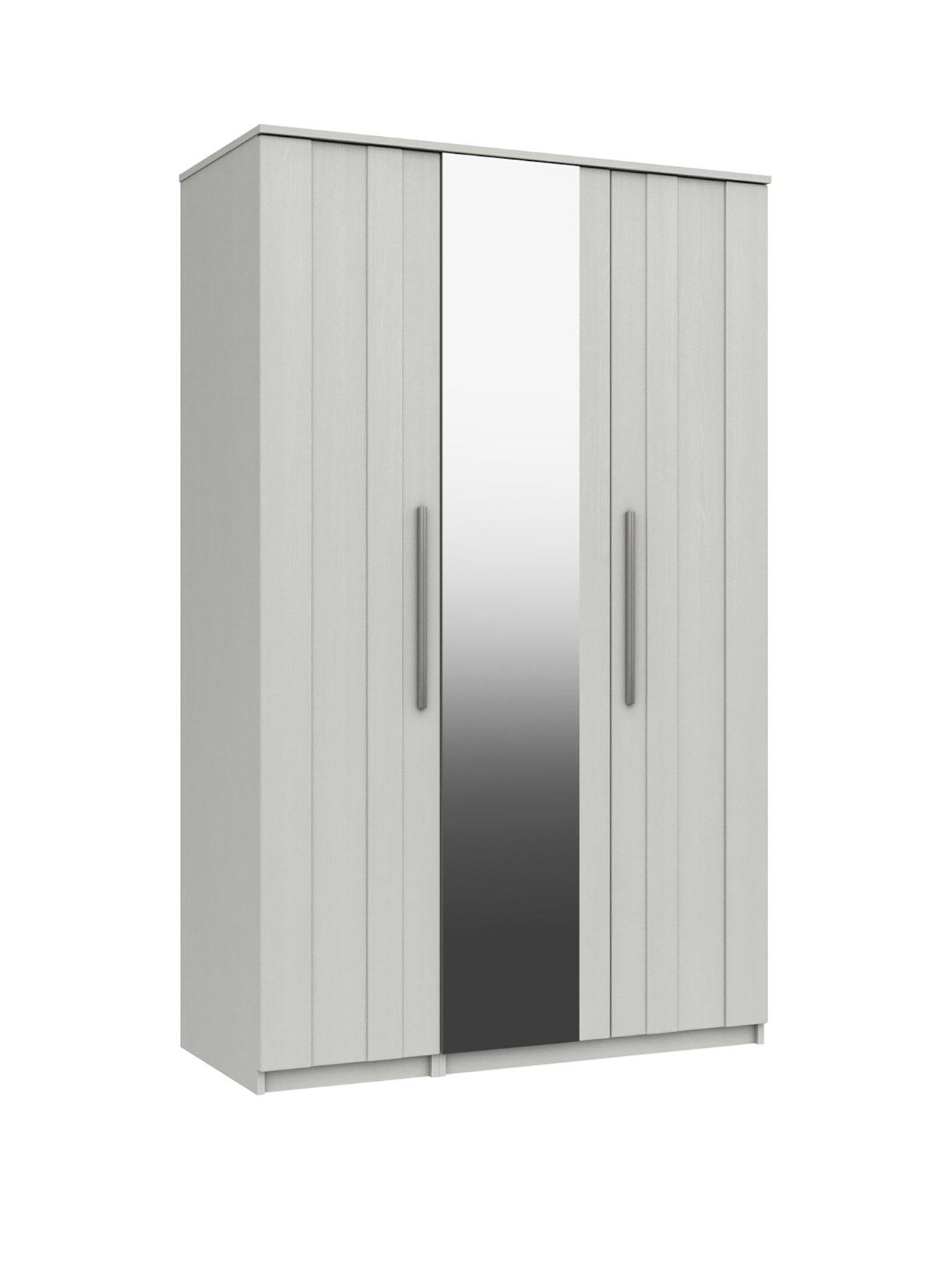  image of one-call-taylor-part-assembled-3-door-mirrored-wardrobe