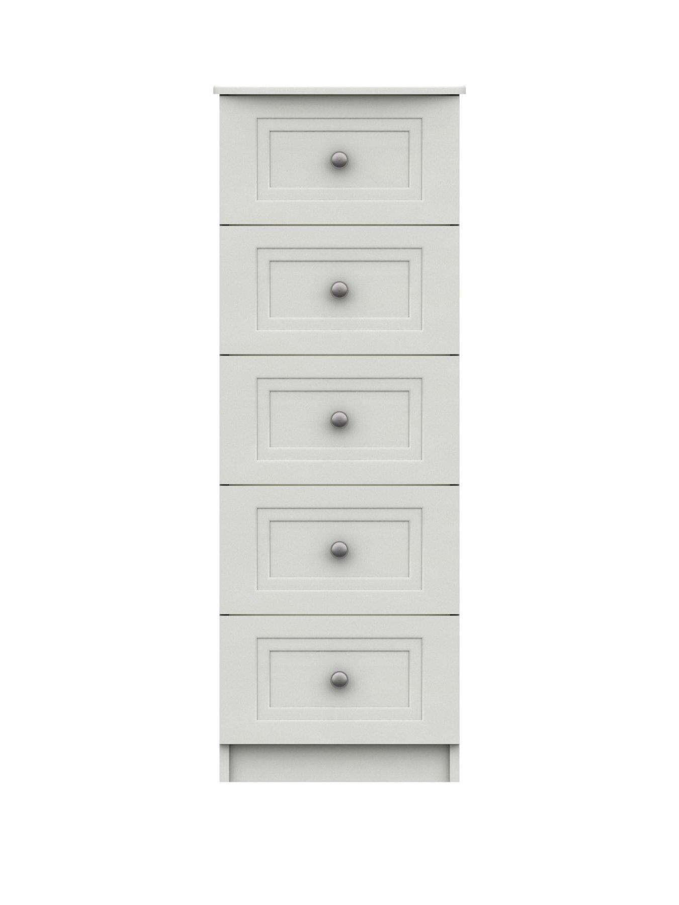One Call Reid Ready Assembled 5 Drawer Tall Boy