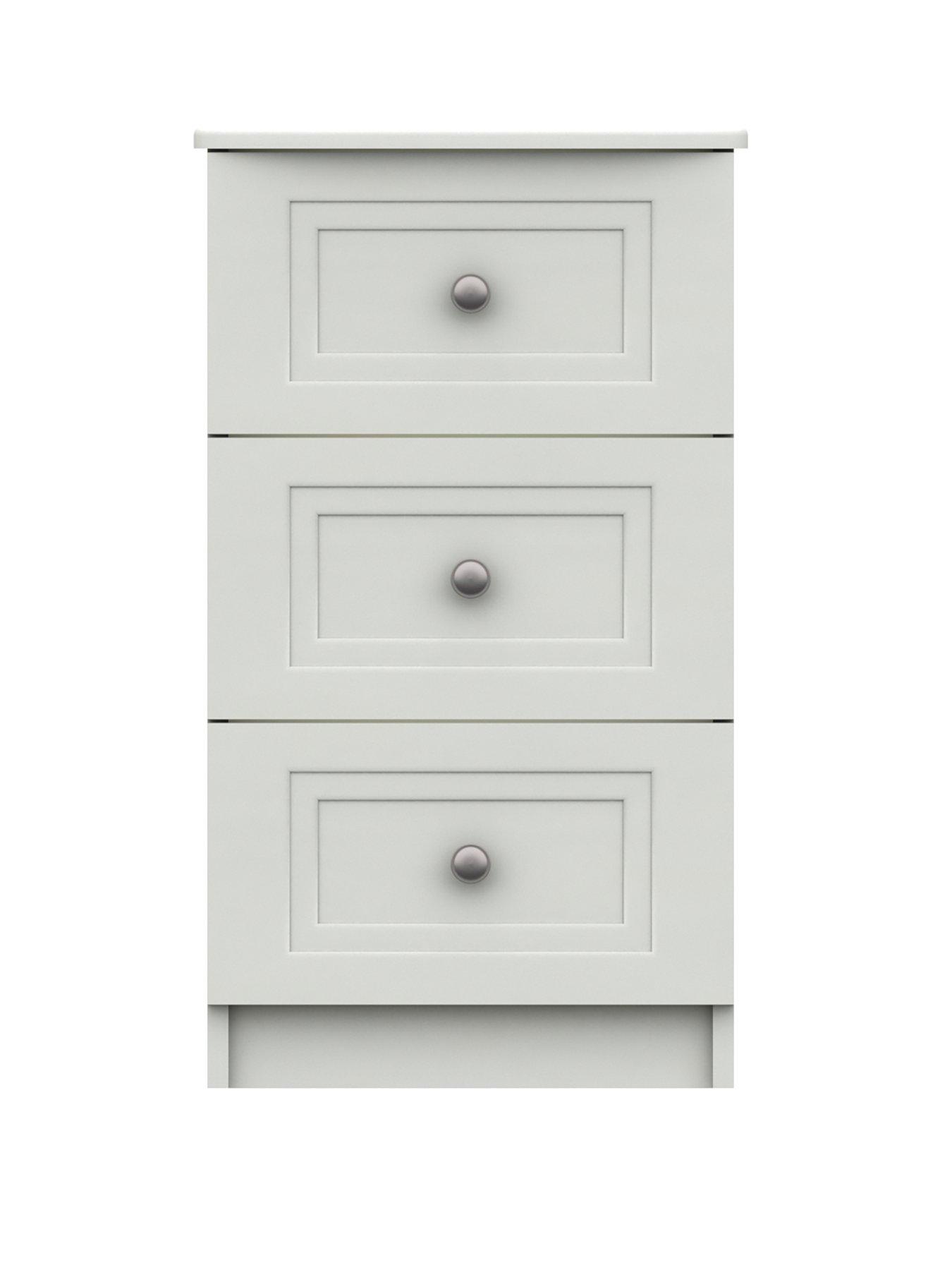 One Call Reid Ready Assembled 3 Drawer Bedside Chest