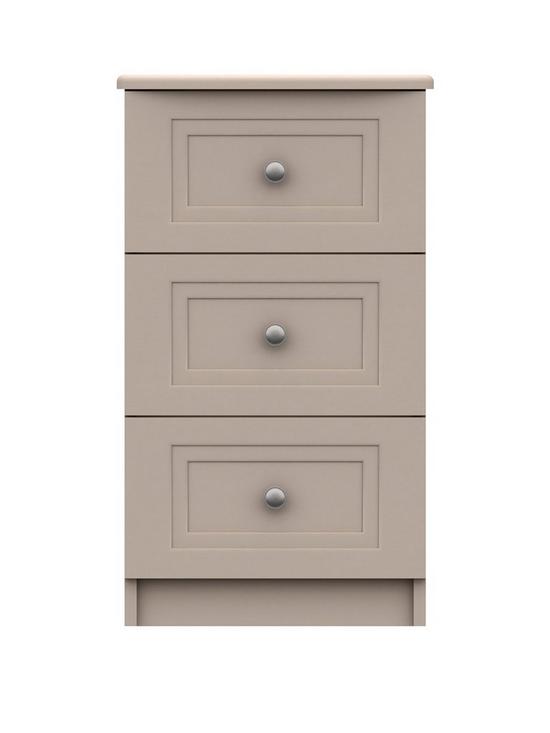 front image of one-call-reid-ready-assembled-3-drawer-bedside-chest