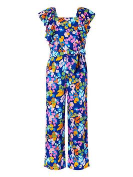 Monsoon Monsoon Girls S.E.W. Cleo Animal Print Jumpsuit - Blue Picture