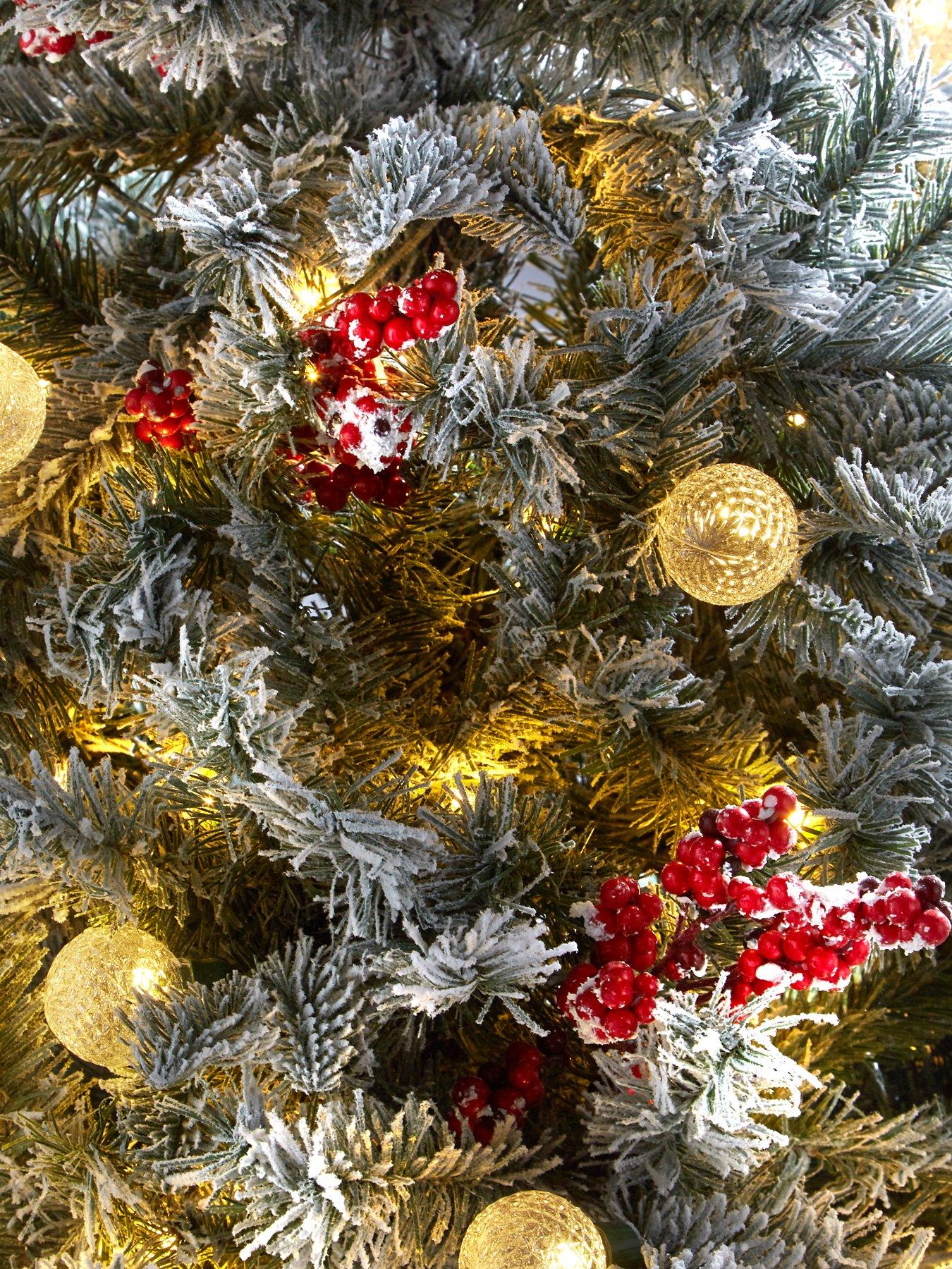  image of very-home-7ft-vermont-flocked-pre-lit-mixed-tips-christmas-tree