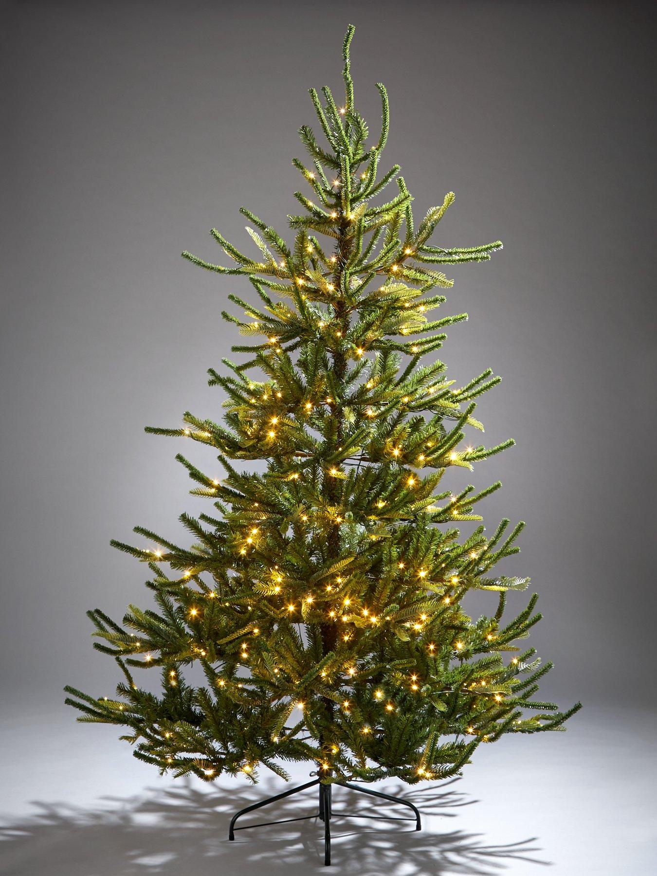undefined 7ft Fraser Fir Upswept Pre-Lit Mixed Tips Christmas Tree