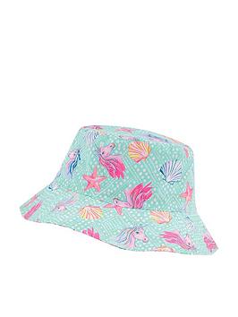 Monsoon   Girls Unicorn Reversible Bucket Hat - Multi