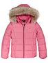 image of tommy-hilfiger-girls-essential-faux-fur-hooded-jacket