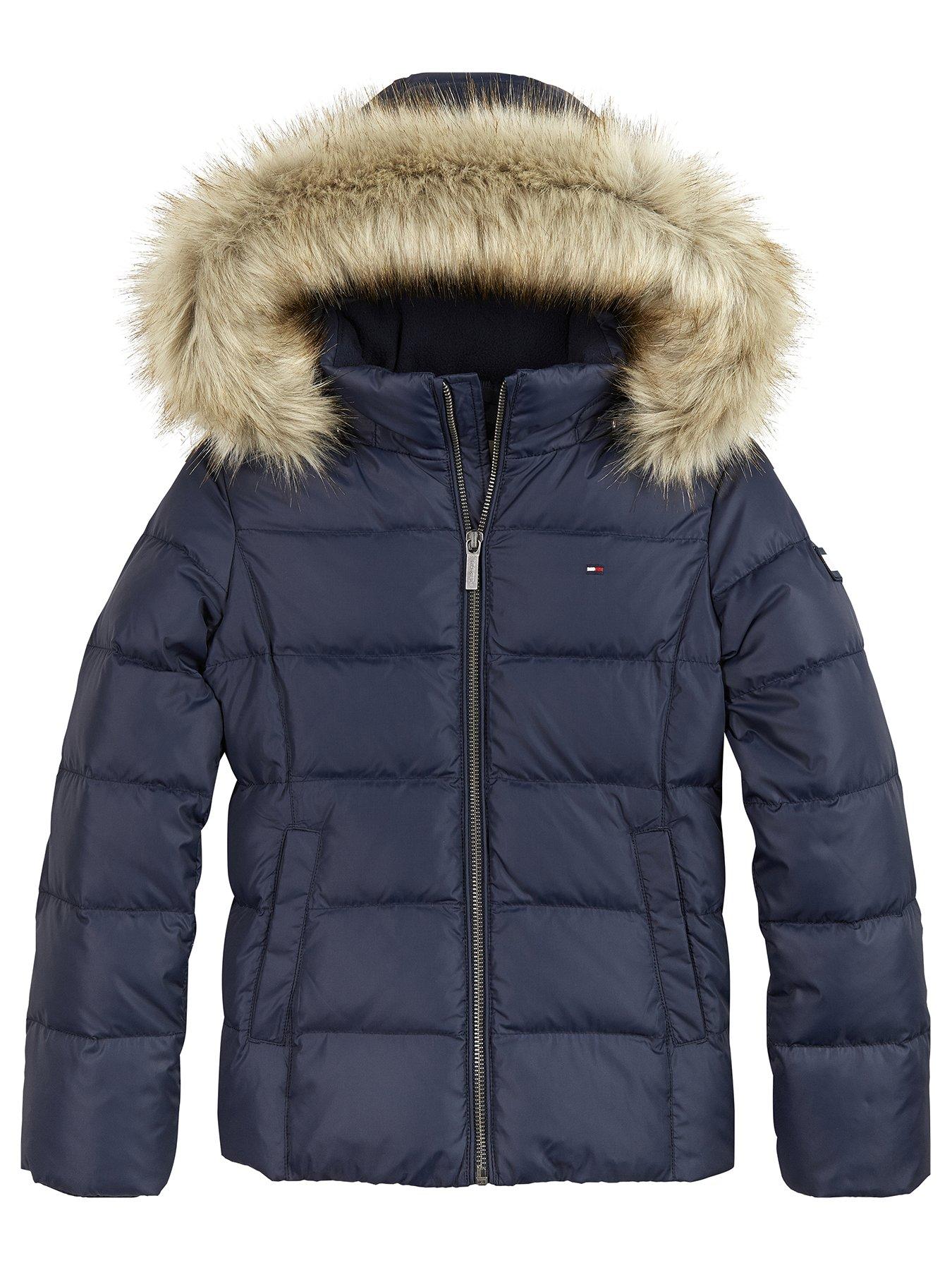 tommy hilfiger coat fur hood