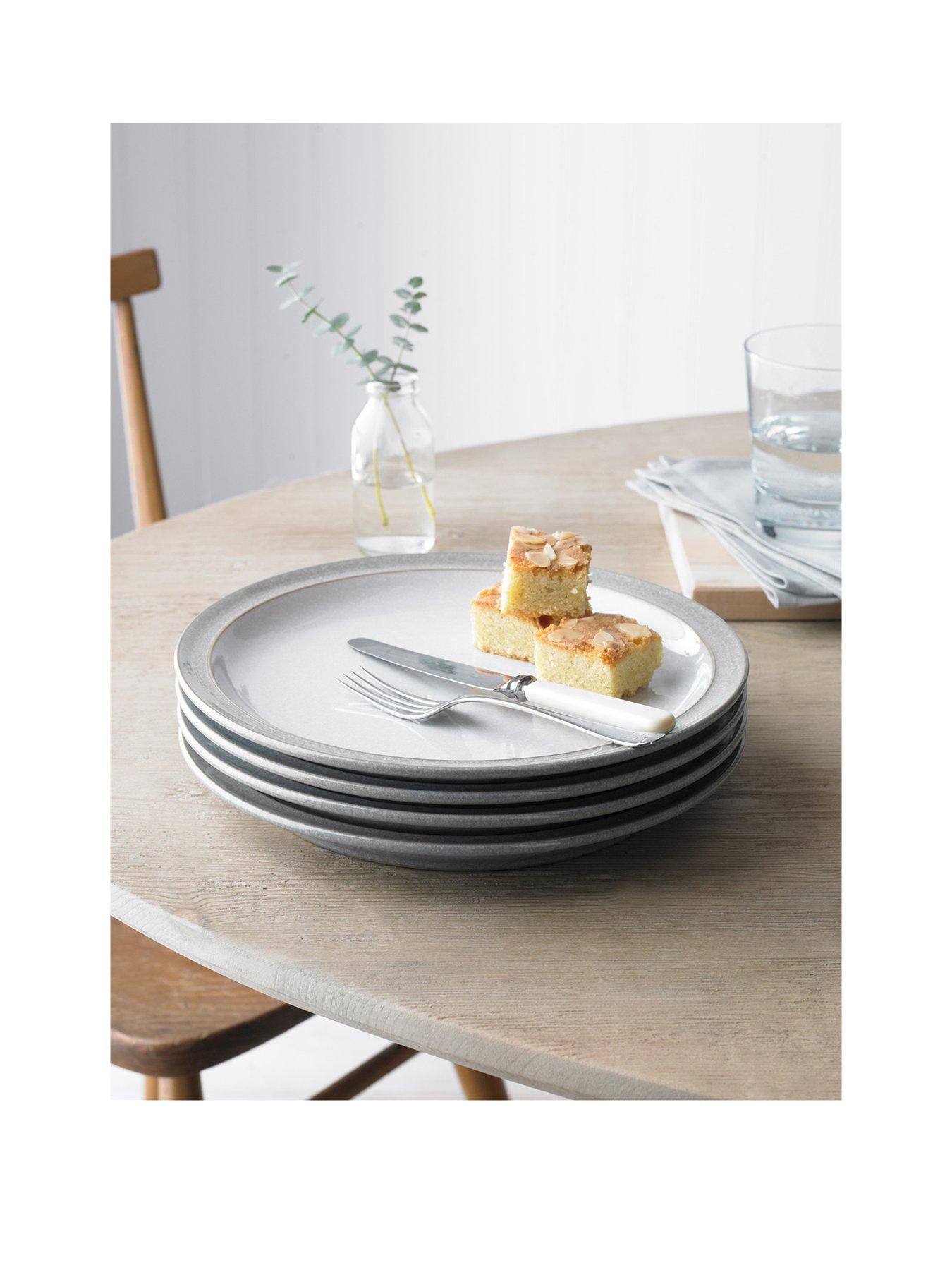 Denby Elements Light Grey Speckle Dinner Plates – Set of