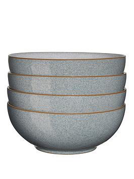Denby   Elements Light Grey Cereal Bowl Set Of 4
