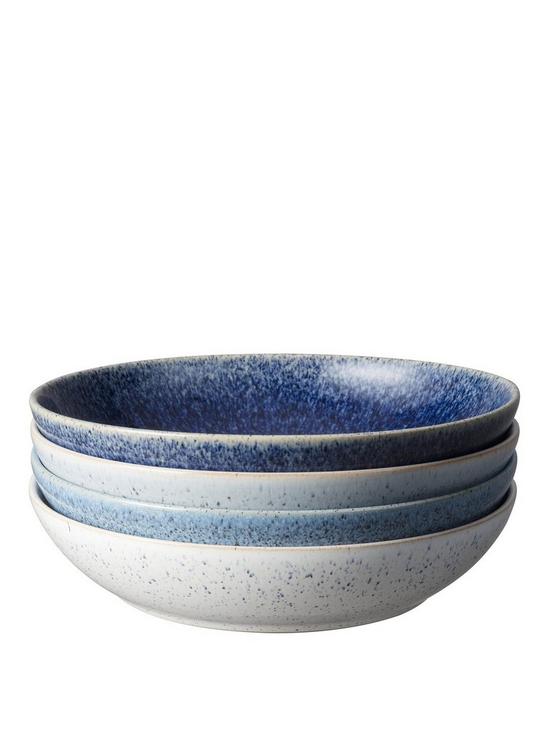 front image of denby-studio-blue-4-piece-pasta-bowl-set