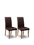  image of julian-bowen-pair-of-hudson-faux-leathernbspdining-chairs-brown