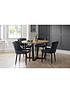  image of julian-bowen-pair-of-luxe-velvet-dining-chairs-grey
