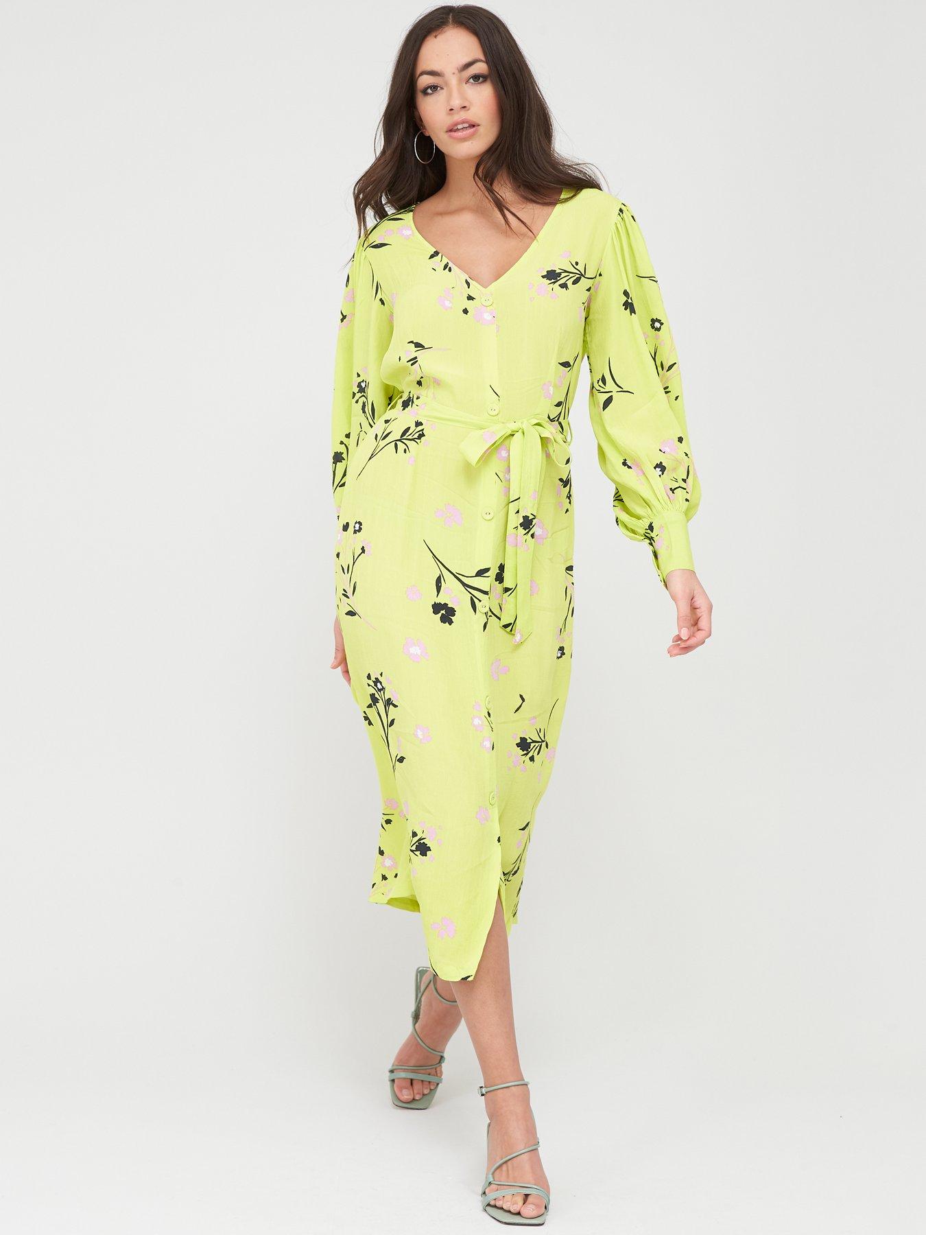 river island wrap front midi dress