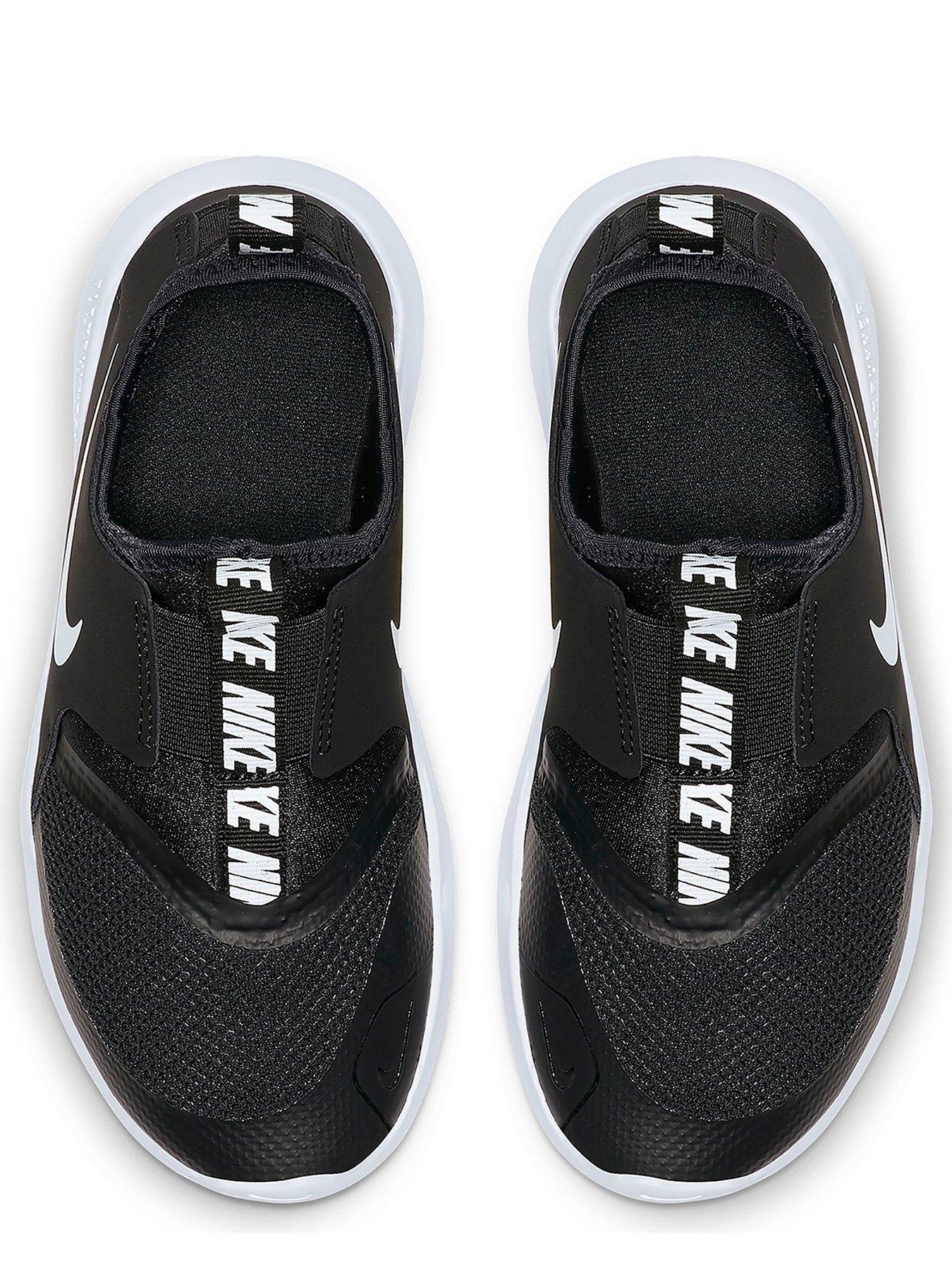 nike flex runner black and white