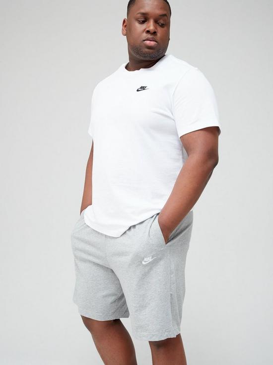 front image of nike-sportswear-club-shorts-plus-size-dark-grey