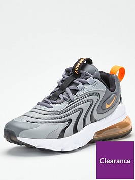 Nike Air Max 270 React Eng Junior Trainer - Grey/Orange | littlewoods.com