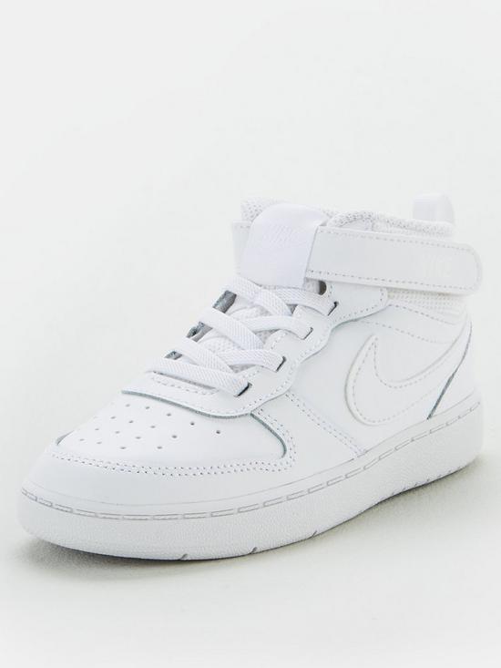 front image of nike-court-borough-mid-2-infant-trainer-white