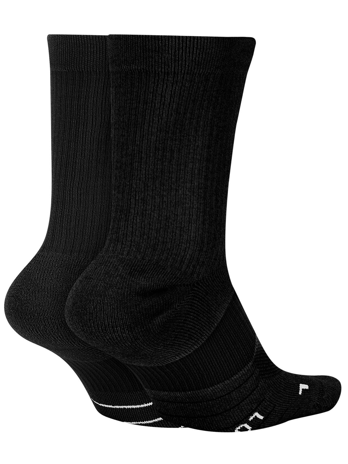 Nike Men's Running Pack 2 Running Crew Socks BLACK