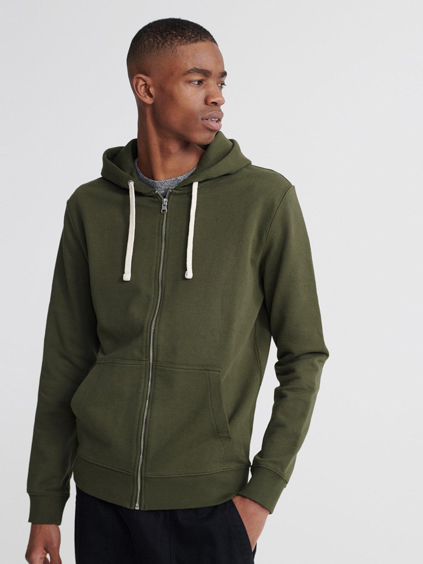 khaki zip hoodie