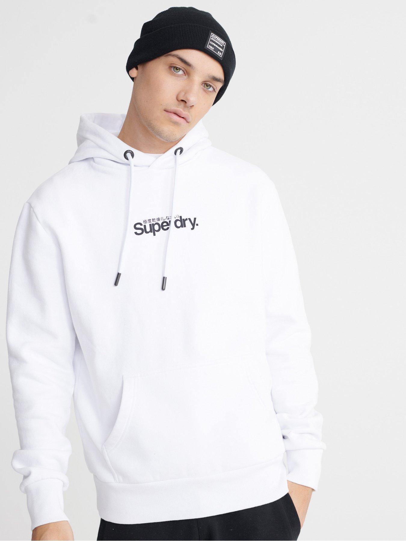 white hoodie superdry