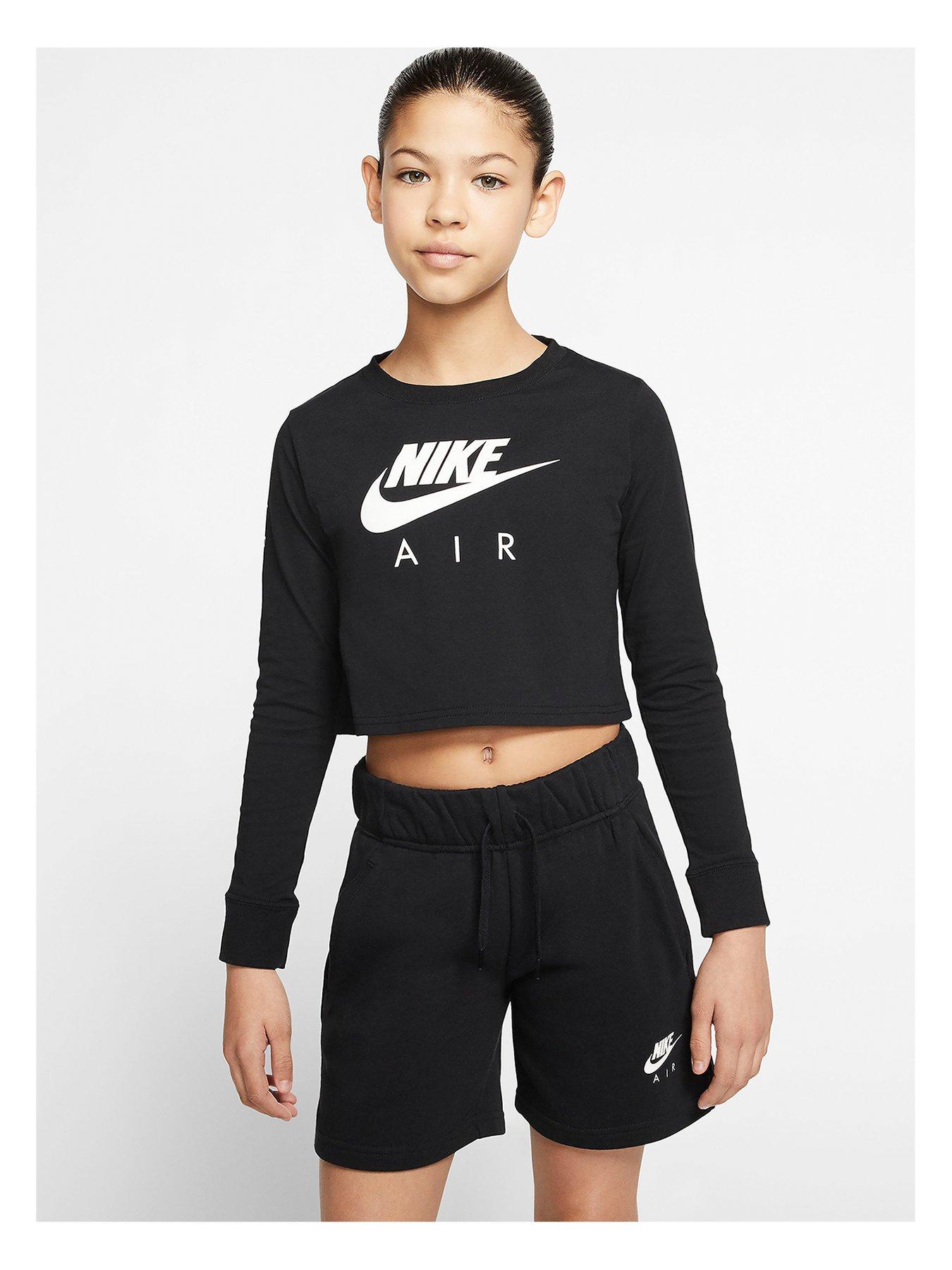 nike air crop top black