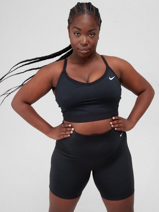 front image of nike-light-supportnbspindy-sports-bra-curve-black