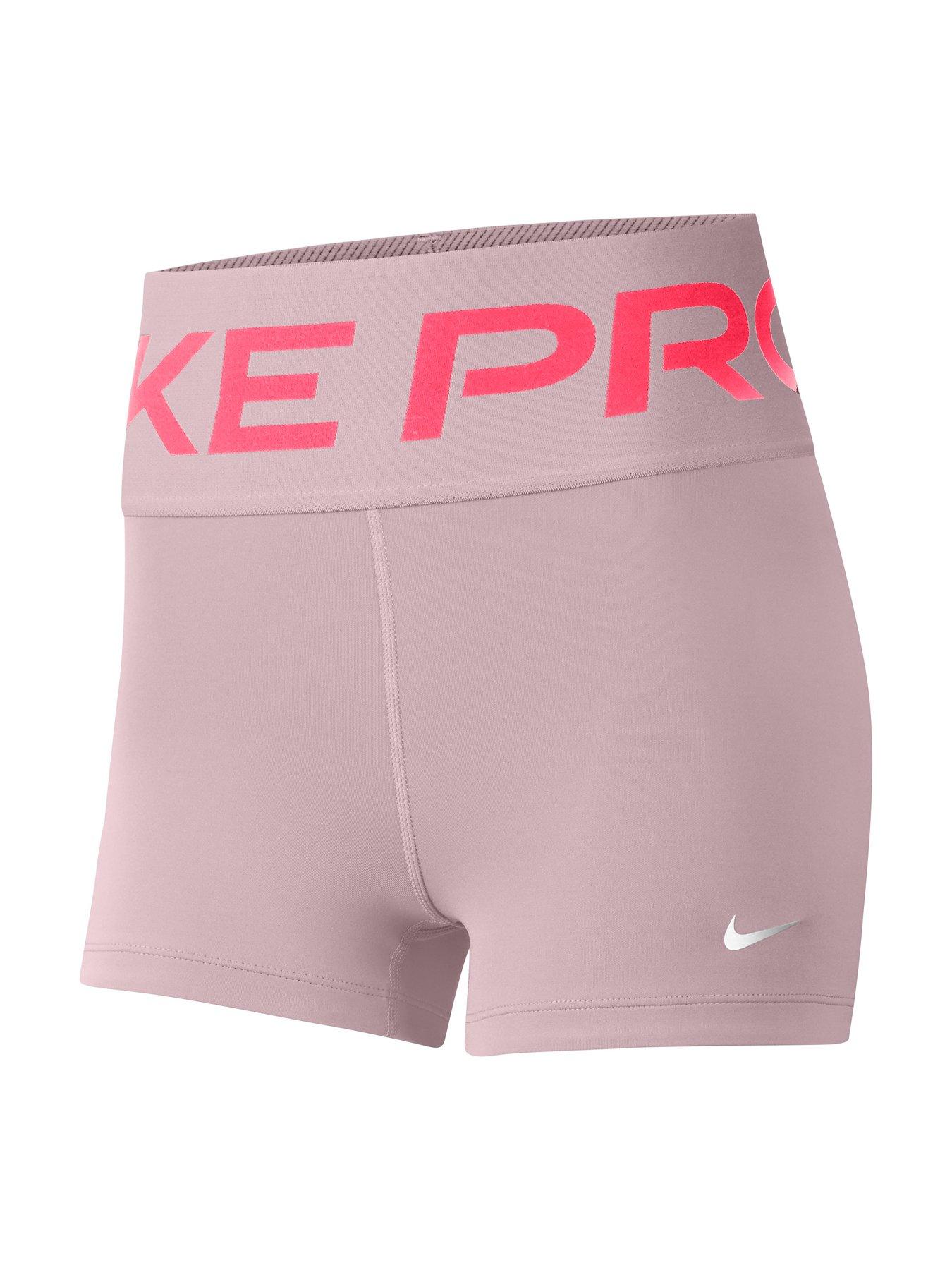 nike training pro 3 shorts pink