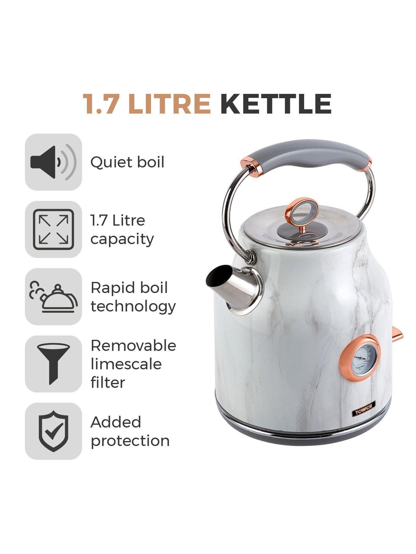 Image 2 of 6 of Tower 3KW&nbsp;1.7L Stainless Steel Kettle&nbsp;- Marble Rose Gold