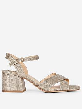Dorothy Perkins Dorothy Perkins Wide Fit Boom Heeled Sandal - Gold Picture