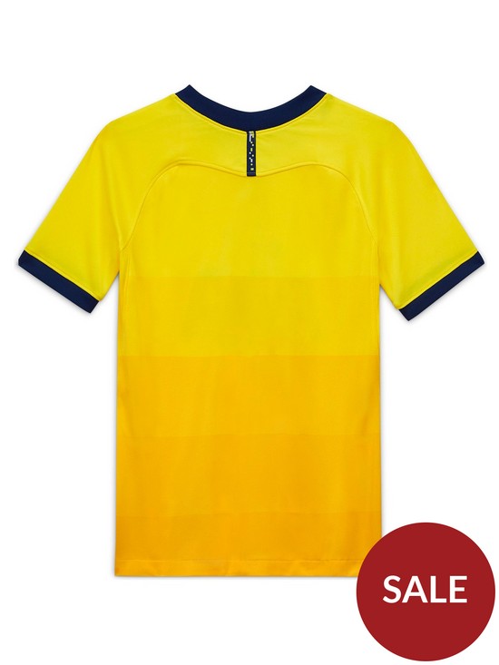 back image of nike-youth-tottenham-2021-3rd-short-sleeved-stadium-jersey-yellow