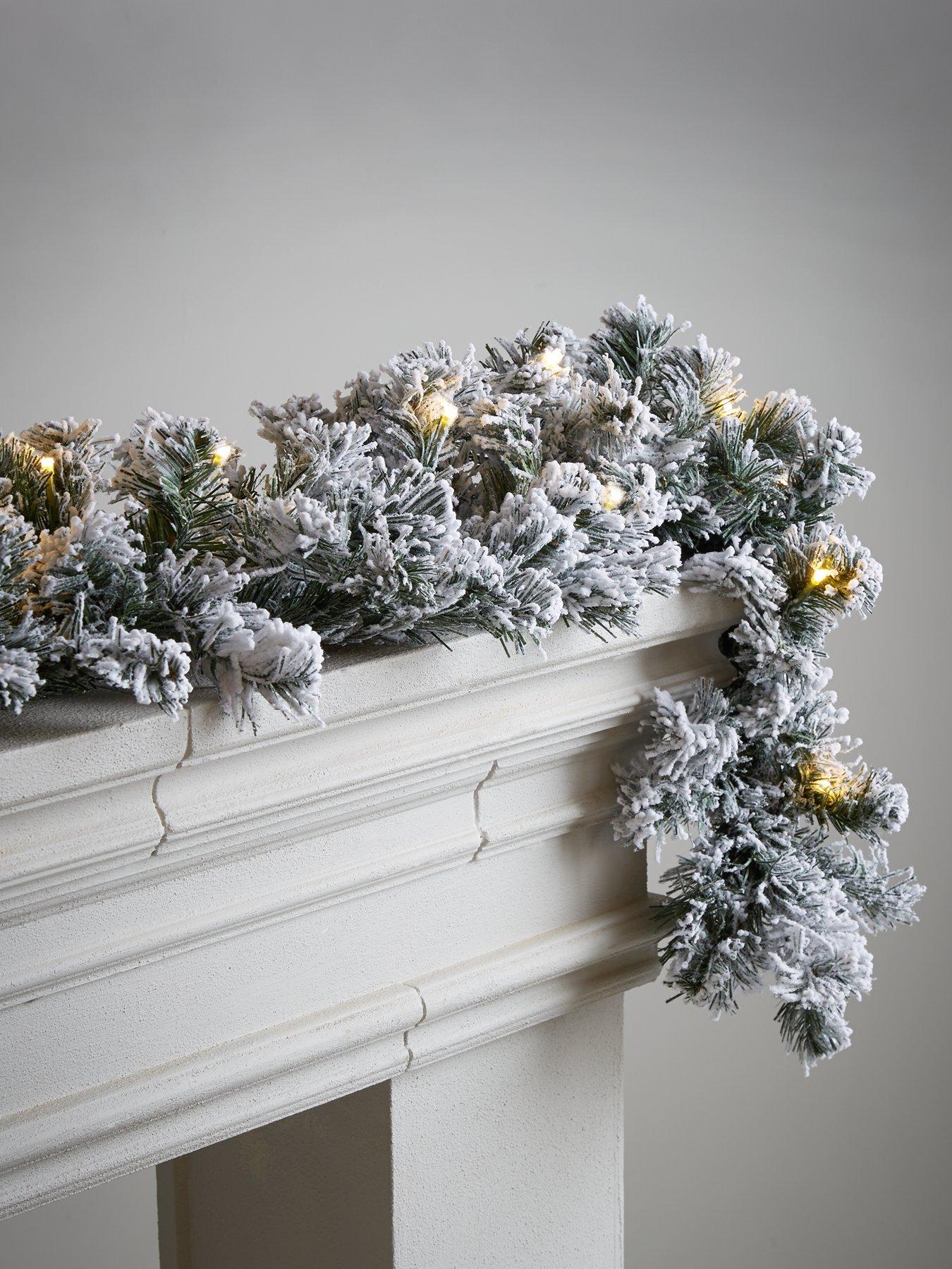 undefined 6ft Pre-Lit Flocked Emperor Christmas Garland
