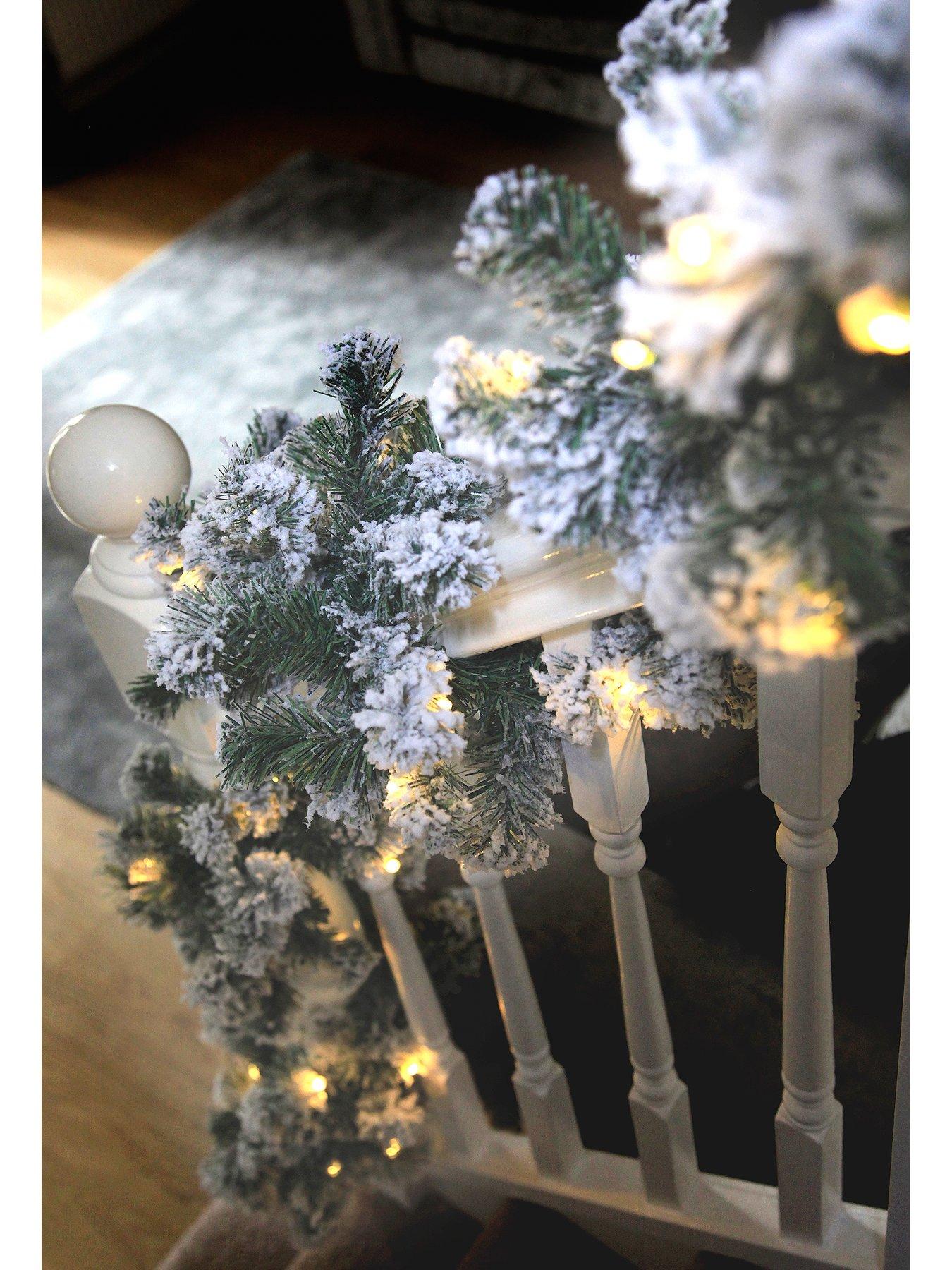 Very Home 9ft Pre-Lit Flocked Emperor Garland