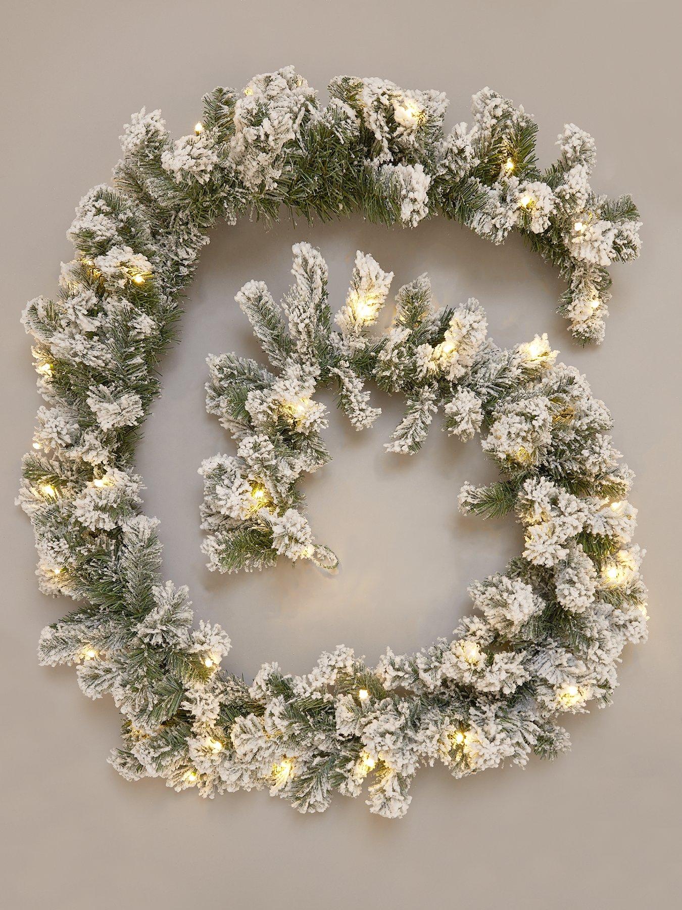 Very Home 9ft PreLit Flocked Emperor Garland