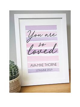 Very Personalised You Are So Loved Print In Frame Picture