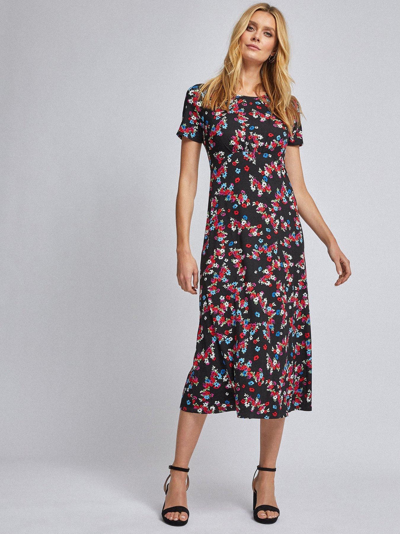 dorothy perkins black midi dress