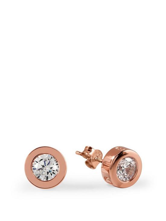 front image of radley-rose-gold-crystal-stud-earrings