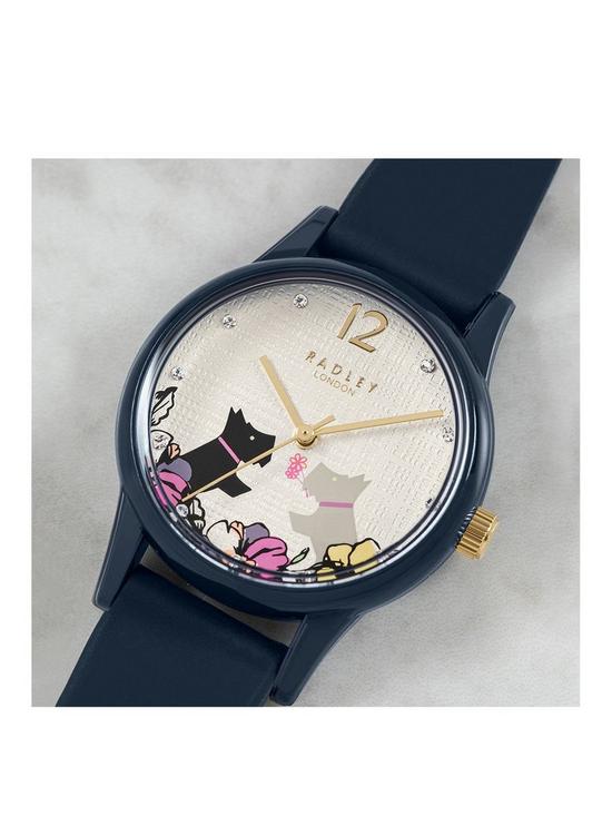 stillFront image of radley-ry2983-say-it-with-flowers-dial-navy-silicone-strap-ladies-watch