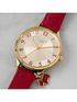  image of radley-ry2968-gold-and-red-detail-charm-dial-red-leather-strap-ladies-watch