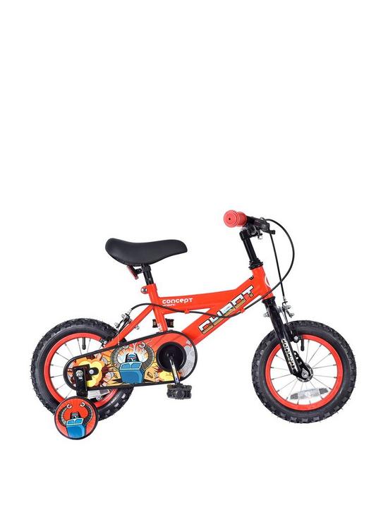 front image of concept-cybot-boys-9-inch-frame-16-inch-wheel-bike-red