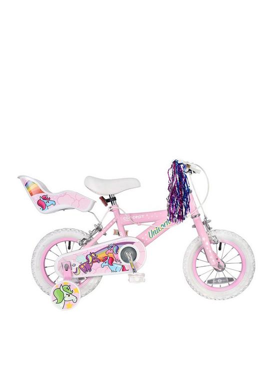 front image of concept-unicorn-girls-75-inch-frame-14-inch-wheel-bike-pink