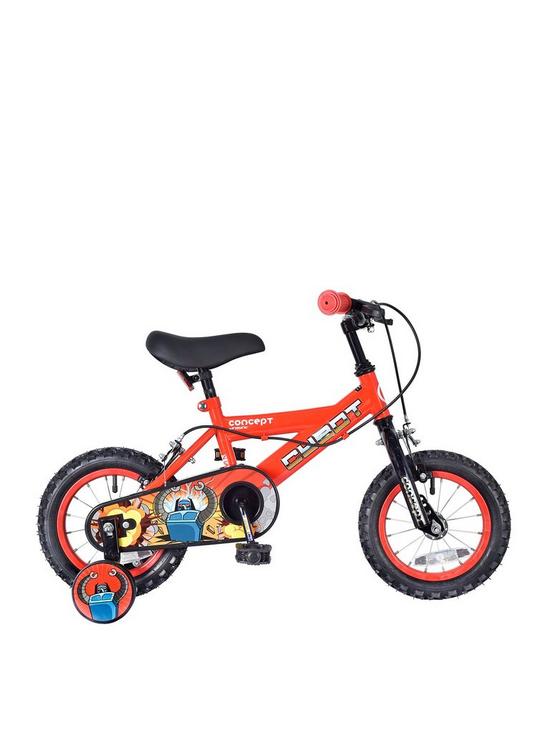 front image of concept-cybot-boys-7-inch-frame-12-inch-wheel-bike-red