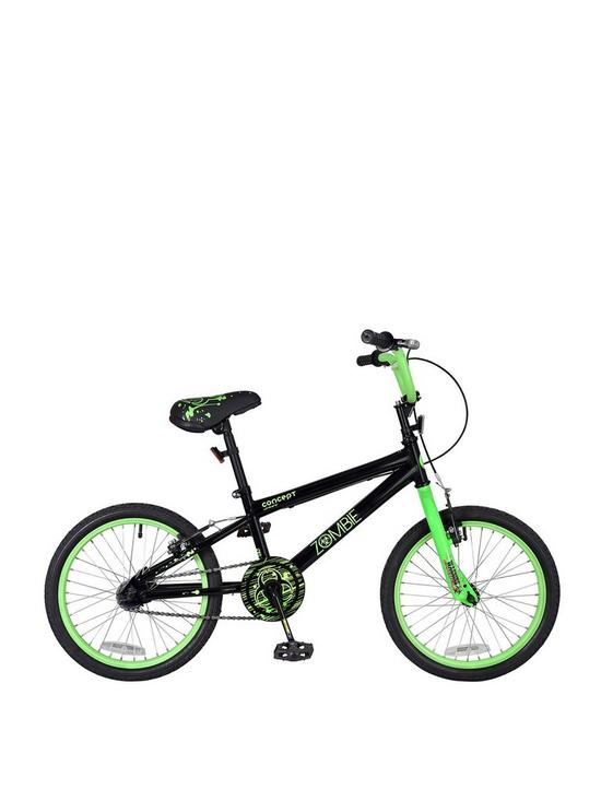 front image of concept-zombie-boys-95-inch-frame-20-inch-wheel-bmx-bike-black