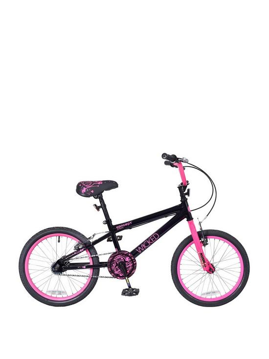 front image of concept-wicked-girls-95-inch-frame-20-inch-wheel-bmx-bike-black