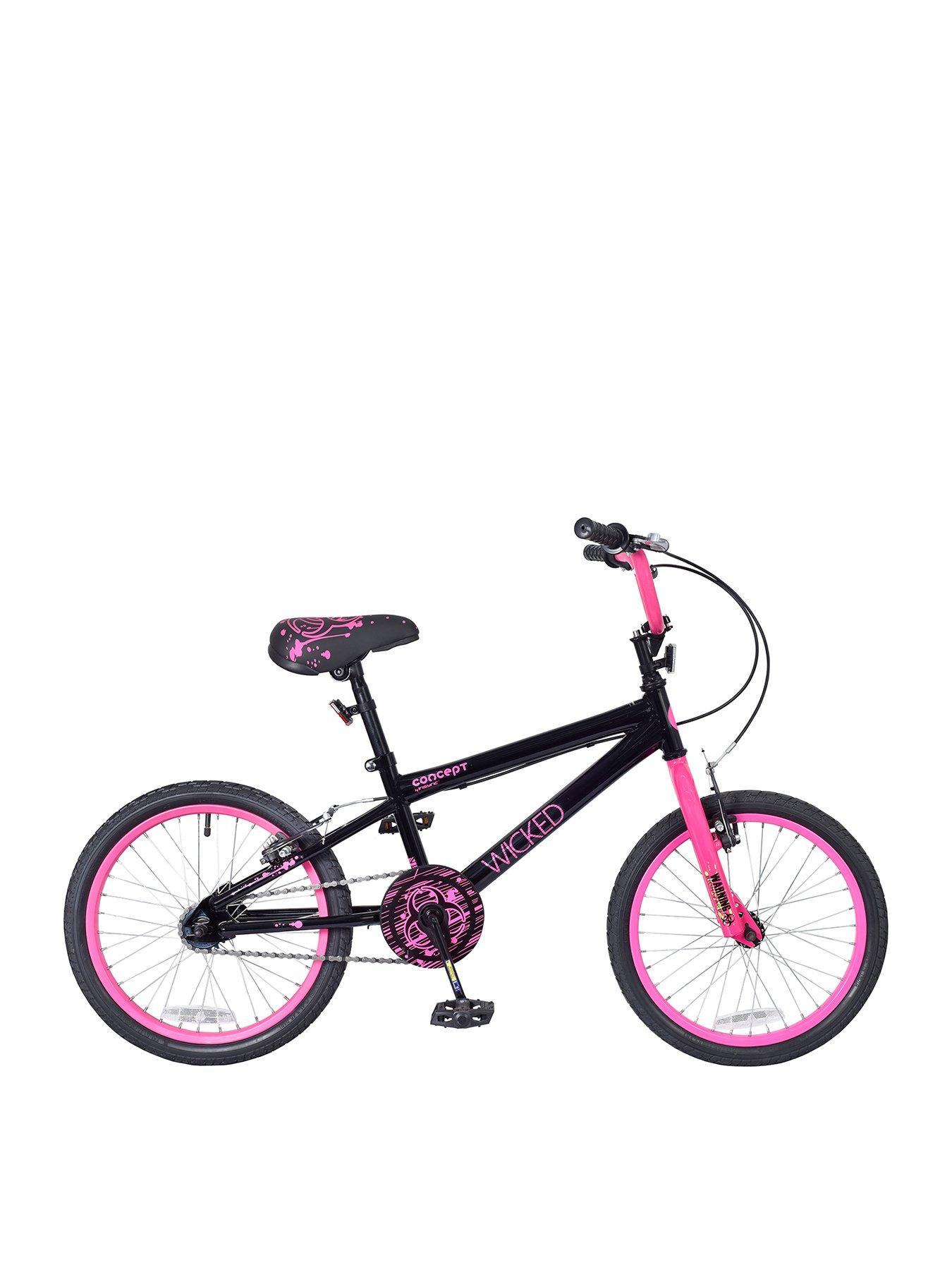 pink and black bmx bike