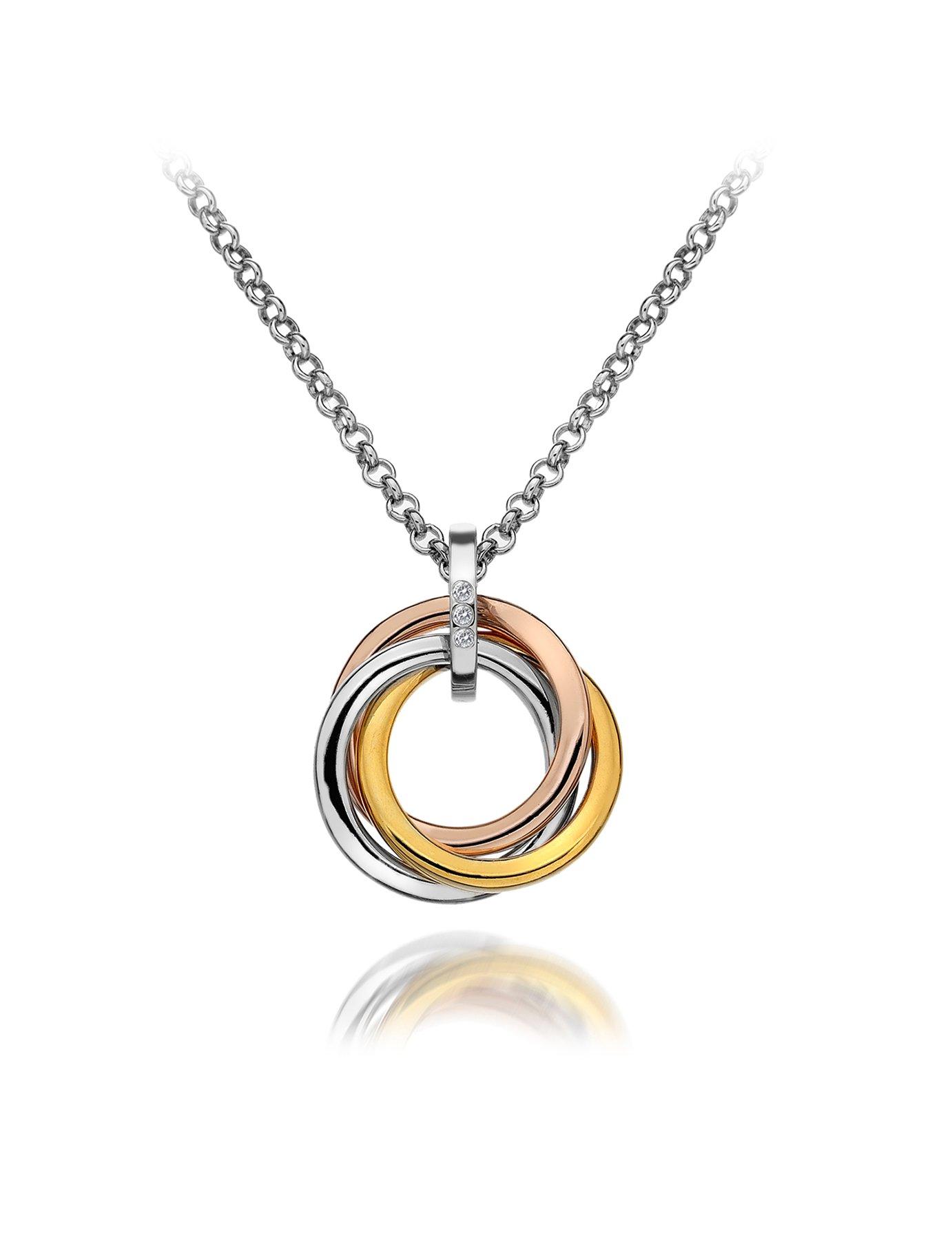 Hot Diamonds Calm Pendant Tri Colour Necklace