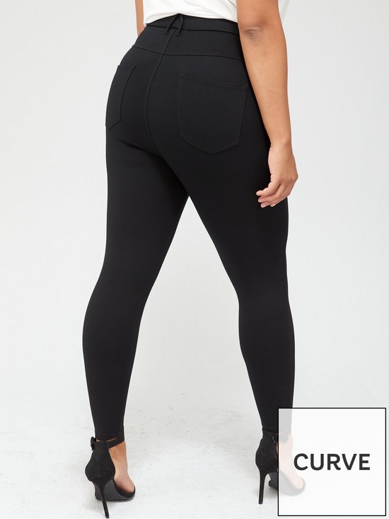 stillFront image of v-by-very-curve-power-stretch-sculpting-high-waistnbsptrousers-black