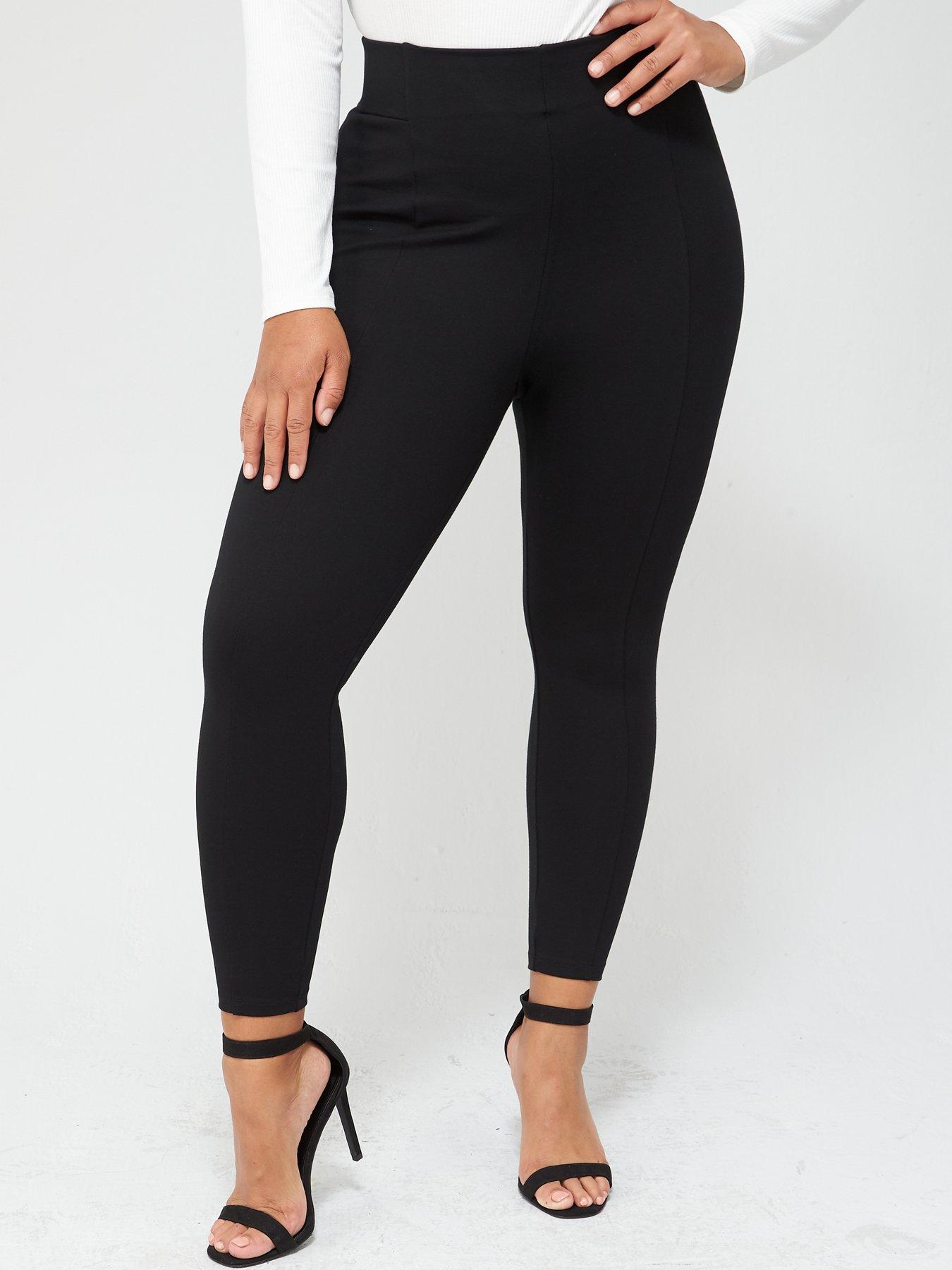 Off White Leather-Look High Waist Leggings