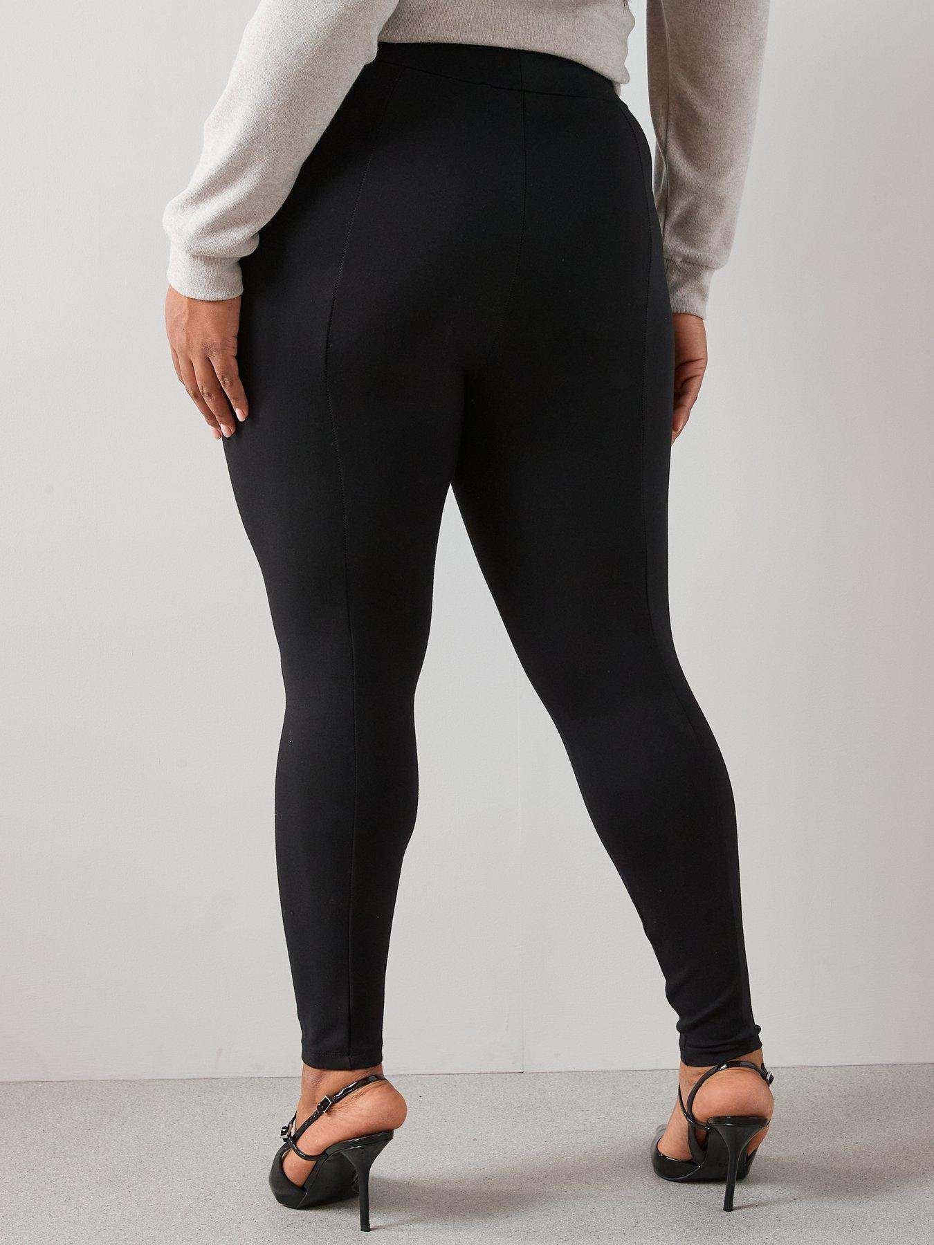 Image 2 of 6 of The Very Collection Womens Curve Power Stretch Sculpting High Rise Leggings - Black
