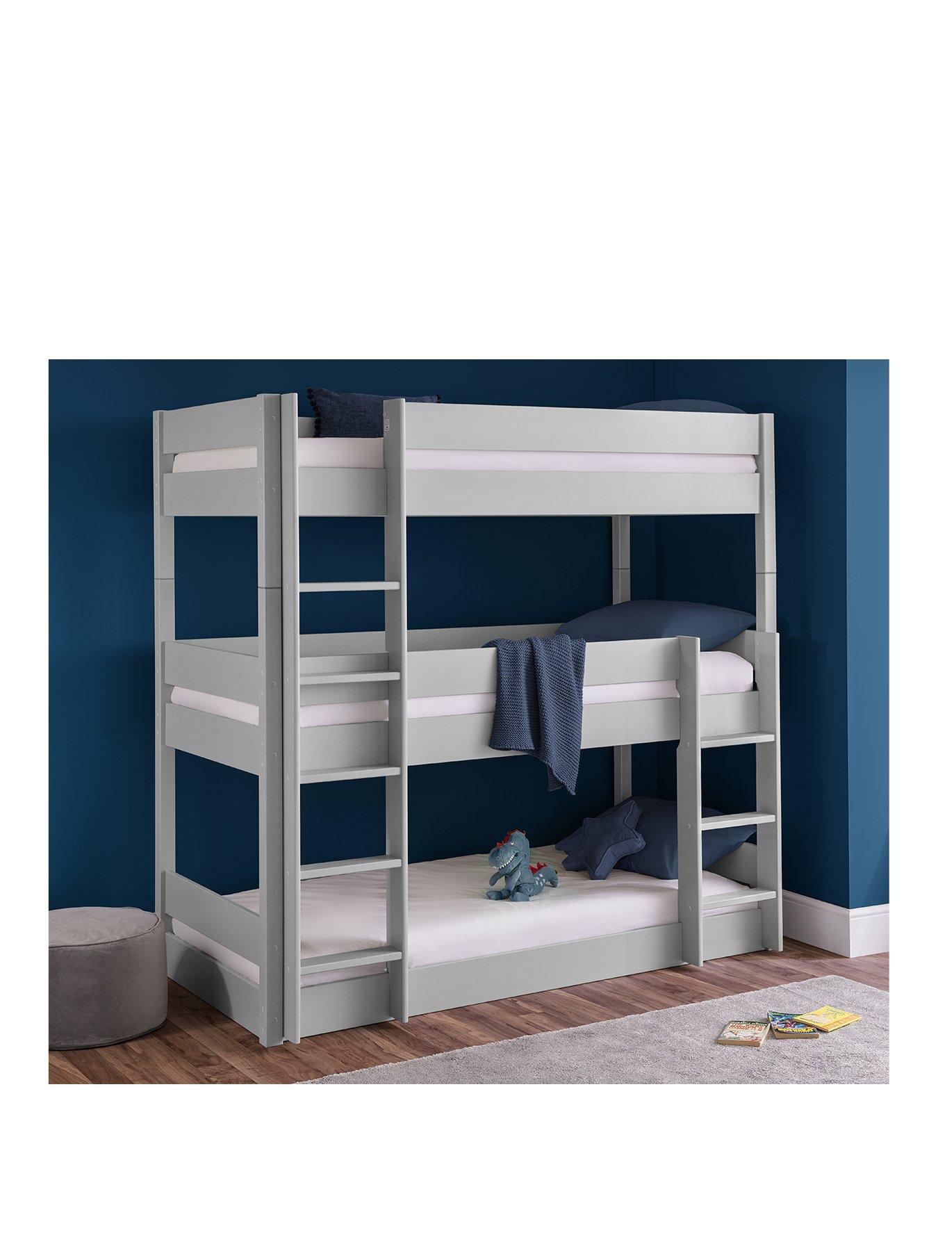 grey triple bunk bed